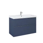 Utolsó esély AREZZO design MONTEREY 100 cm-es alsószekrény 2 fiókkal Matt kék színben, szifonkivágással