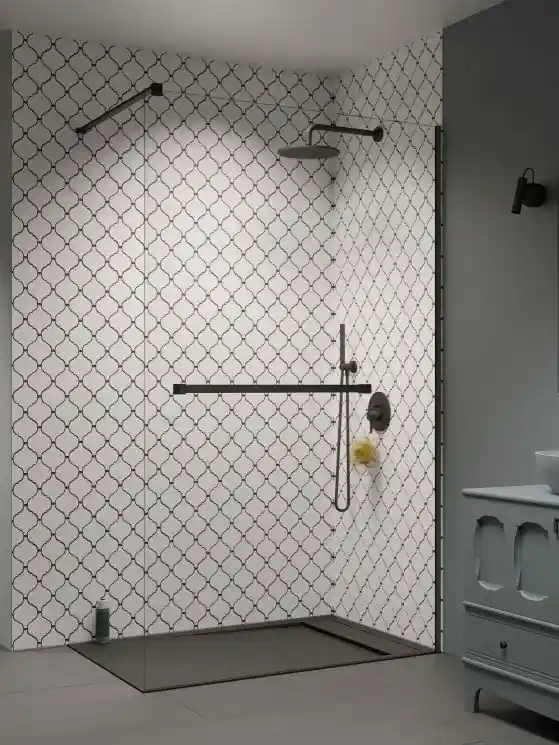 Radaway Modo New Brushed Gunmetal II Walk-in szálcsiszolt fegyvermetál zuhanyfal törölközőtartóval Alacsony ár