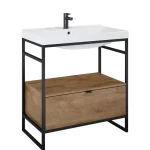 AREZZO design NEBO alsószekrény 80 cm-es, 1 fiókkal, canela tölgy, matt fekete (2 doboz) Rendeld meg most
