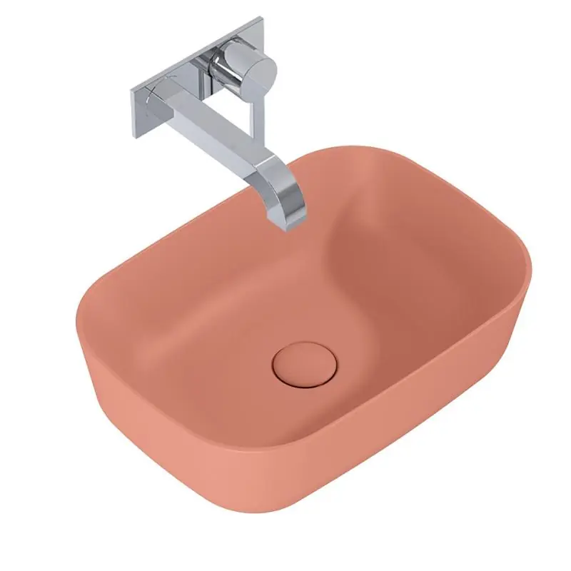 AREZZO design pultra ültethető mosdó RENI 46x33, terra pink Kedvezmény