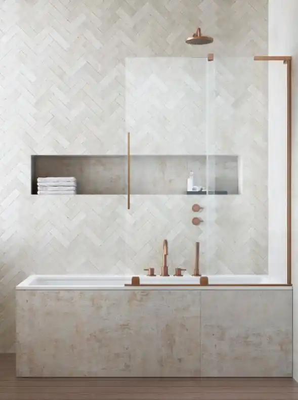 Radaway Furo SL Brushed Copper PND II szálcsiszolt réz kádparaván Azonnali szállítás