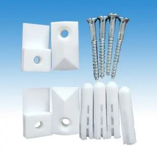 Árcsökkenés Mounting kit for edge-polished mirror with plastic support elements _ Rögzítőszett élfénycsiszolt tükör felszereléséhez, műanyag tartóelemekkel
