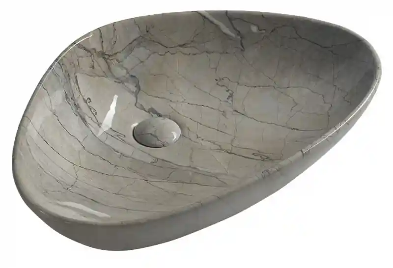 Outlet DALMA kerámiamosdó, 58,5x39x14cm, szürke márvány (MM213)