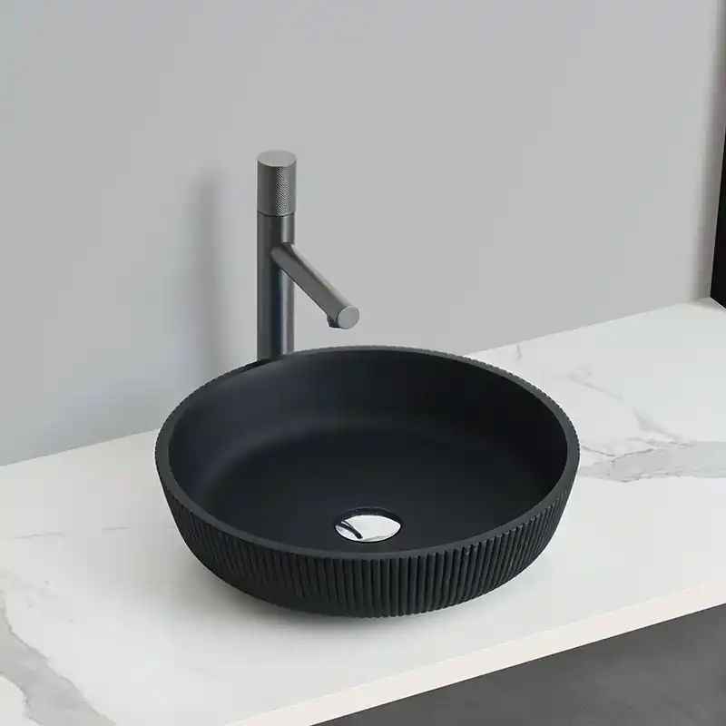 AREZZO design AVEX üveg mosdó, matt fekete Olcsó