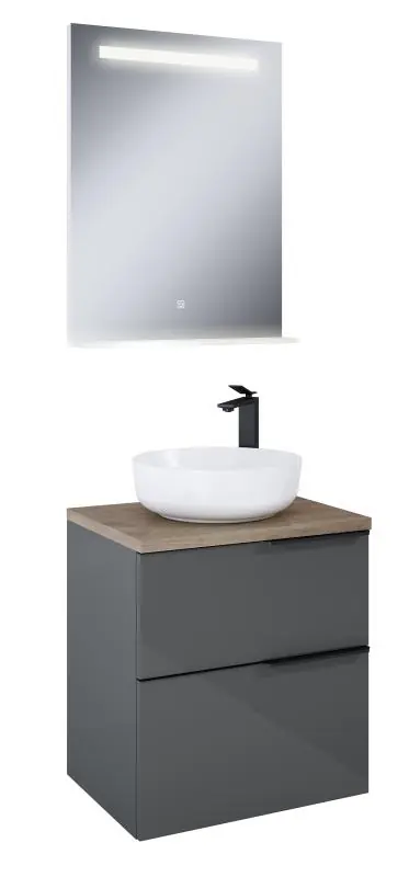 AREZZO design antracit MONTEREY 60 cm-es szett pulttal, mosdóval Árengedmény