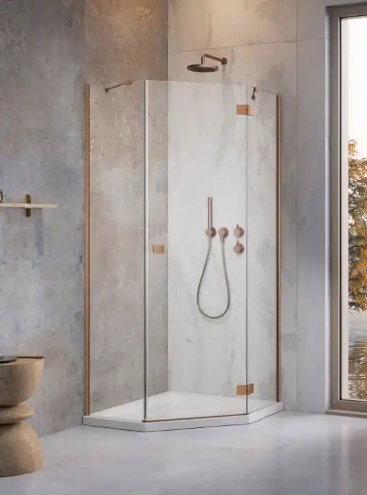 Radaway Essenza Brushed Copper PTJ szögletes szálcsiszolt réz zuhanykabin Vásárlói kedvenc