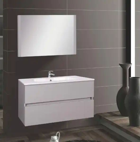 Végkiárusítás Wellis ELOIS Grey 80 fürdőszoba bútor szett / szekrény+mosdó+tükör /