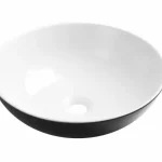 Olcsóbb Invena DOKOS mosdókagyló, kerek, asztali, 39,5 cm, fekete-fehér