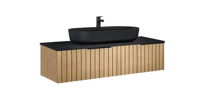 Utolsó esély AREZZO design MONTEREY 120 cm-es alsószekrény 2 fiókkal természetes fa színben, szifonkivágással