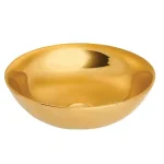 Különleges ajánlat Invena TINOS mosdókagyló, kerek, asztali, átmérő 39,5 cm, fényes, arany, PVD/Waterplating