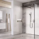 Prémium Ravak Walk-In Corner zuhanykabin fekete, átlátszó