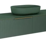 AREZZO design MONTEREY GLASS 160 cm-es alsószekrény 2 fiókkal, zöld színben Olcsóbb