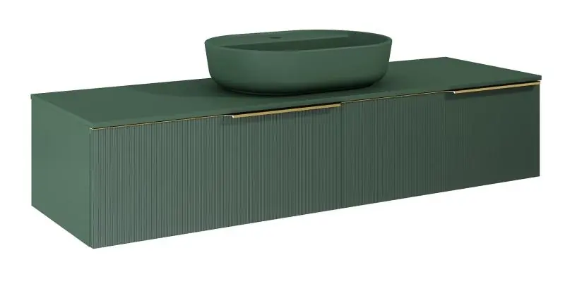 AREZZO design MONTEREY GLASS 160 cm-es alsószekrény 2 fiókkal, zöld színben Olcsóbb