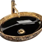 Szezonális akció Pultos mosdó REA Margot Gold / Black