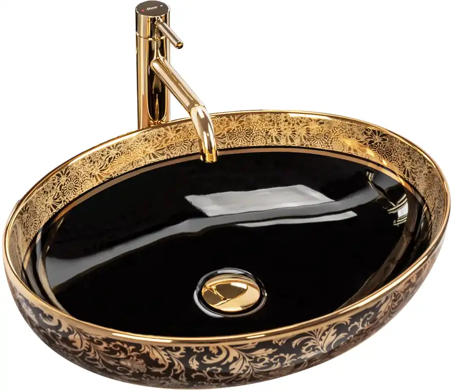 Szezonális akció Pultos mosdó REA Margot Gold / Black