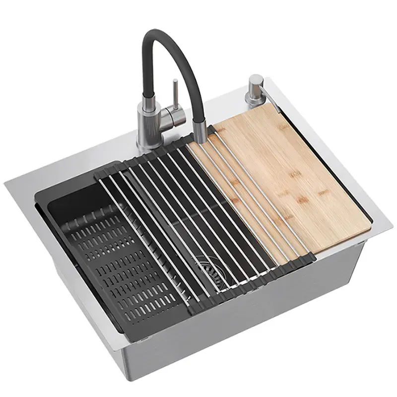 Expressz kézbesítés Acél mosogatótálca LUKE 110 WORKSTATION BRUSH NICKEL