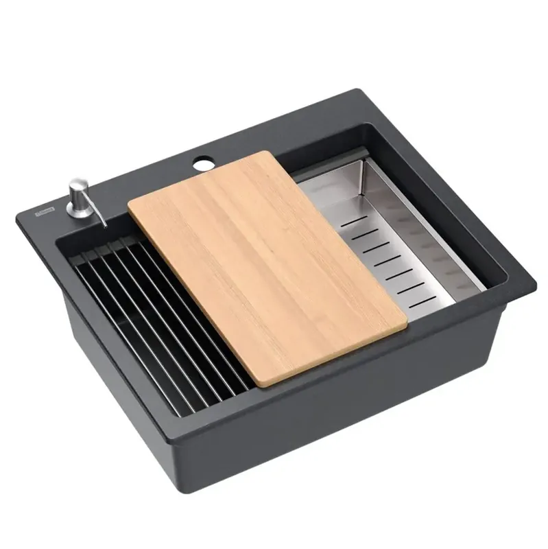 Utolsó esély gránit mosogató KURT 110 WORKSTATION Black Dotted