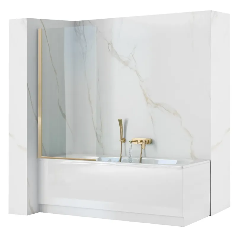 Azonnali szállítás Fürdőkádparaván Rea Elegant Fix Arany 70 cm