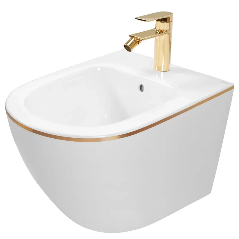 Azonnali szállítás fali bidé Rea Carlo Mini White Gold Edge