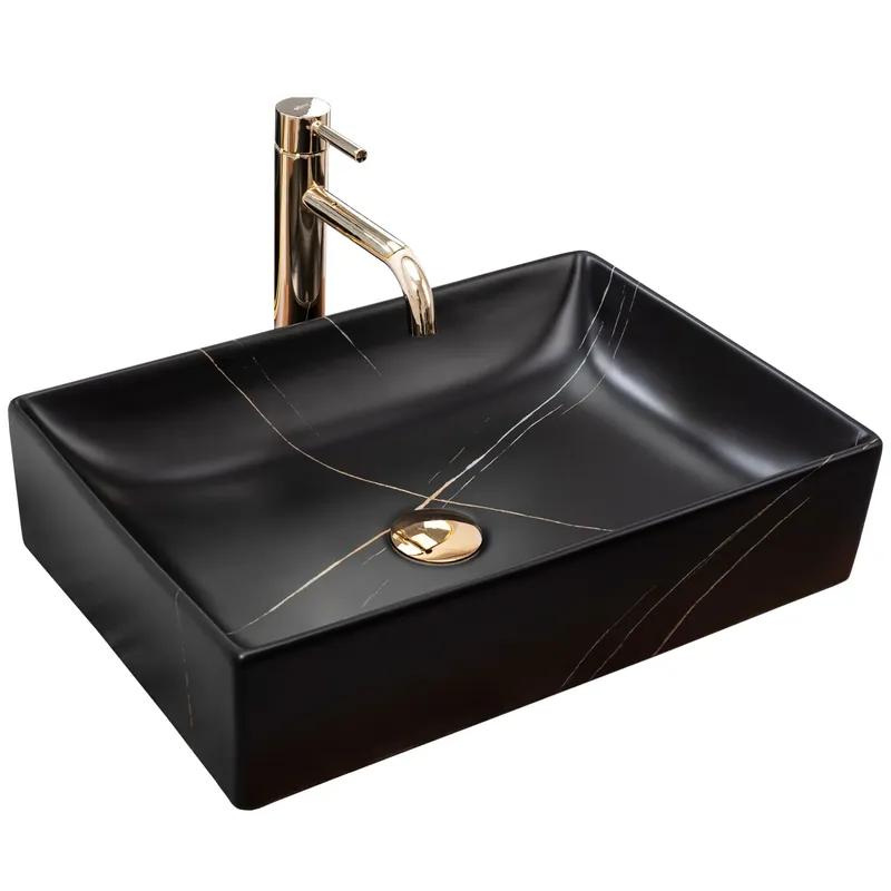 Azonnal elérhető Pultos mosdó REA Inga Black Marble Mat
