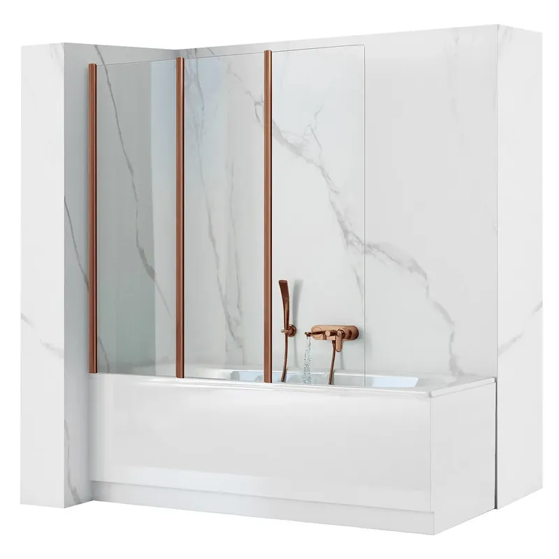 Legkelendőbb Fürdőkádparaván Rea Agat-3 120cm Brush Copper