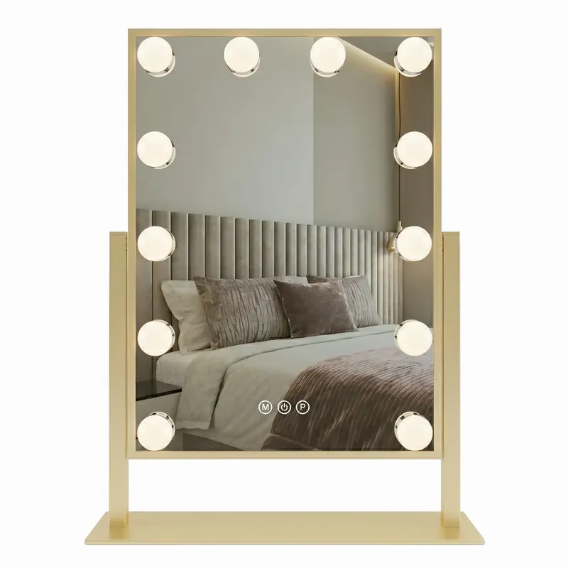 Outlet LED Tükör HOLLYWOOD L.Gold 30x40