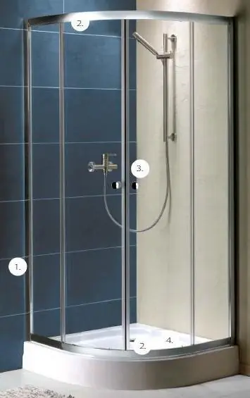 Expressz szállítás H2O Projecta 90x90 negyedköríves zuhanykabin tálcával (90x90x207,5 cm, króm, Átlátszó, #standard)H2O