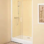 Kiárusítás Kolpa-San Q-Line TV/2D 130/S zuhanyajtó 2 db U profillal (128-130 cm, fehér, átlászó, #537310)Kolpa-San