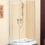 Akció Kolpa-San Q-Line TKP 90x120 aszimmetrikus negyedköríves zuhanykabin (90x120 cm, silver, átlászó, #526700)Kolpa-San