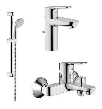Grohe BauEdge 23356 000 Egykaros mosdócsaptelep + BauEdge 23334 000 Egykaros fali kádcsaptelep + New Tempesta II 27598 00E zuhanyszett*Grohe Legkelendőbb