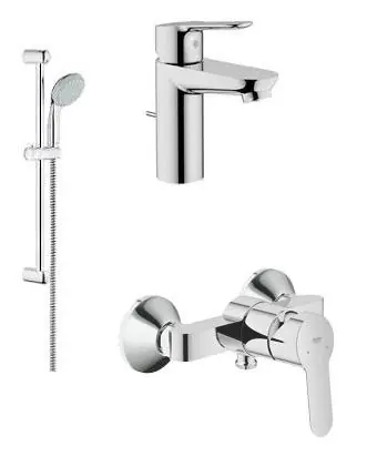 Grohe BauEdge 23356 000 Egykaros mosdócsaptelep + BauEdge 23333 000 Egykaros fali zuhanycsaptelep + New Tempesta II 27598 00E zuhanyszett*Grohe Akciós ár