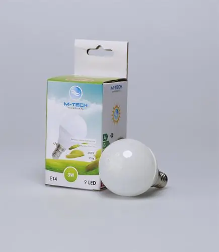 M-Tech E14 Global G45 9 LED SMD 230V, 3W, 260Lm Meleg Fehér 3000K, MTL445 led izzóM-tech Biztonságos fizetés