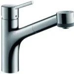 Szuper akció Hansgrohe Talis S 32841 800 kihúzható zuhanyfejes rozsdamentes acél hatású mosogató csaptelep (32841800)Hansgrohe