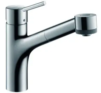Szuper akció Hansgrohe Talis S 32841 800 kihúzható zuhanyfejes rozsdamentes acél hatású mosogató csaptelep (32841800)Hansgrohe