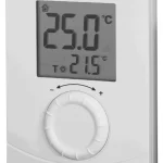 Olcsó Siemens RDH10 szobatermosztát nagyméretű LCD kijelzővel, elektronikus forgatógombbal (nem programozható)Siemens