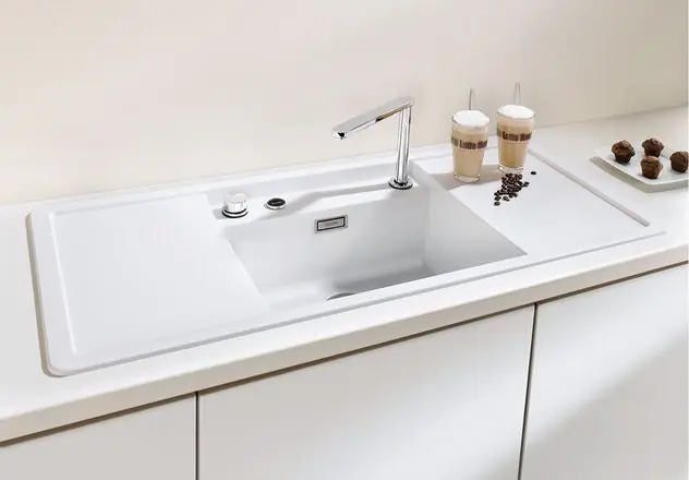 Biztonságos fizetés BLANCO ALAROS 6S Silgranit mosogatótál (antracit / fehér üveg vágólap, #516719)Blanco