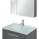 Tboss Milano 60 alsószekrény kerámia mosdóval, Mirror Box Recta 60 tükrös felsővel, mokka (komplett szett)Tboss Utolsó esély