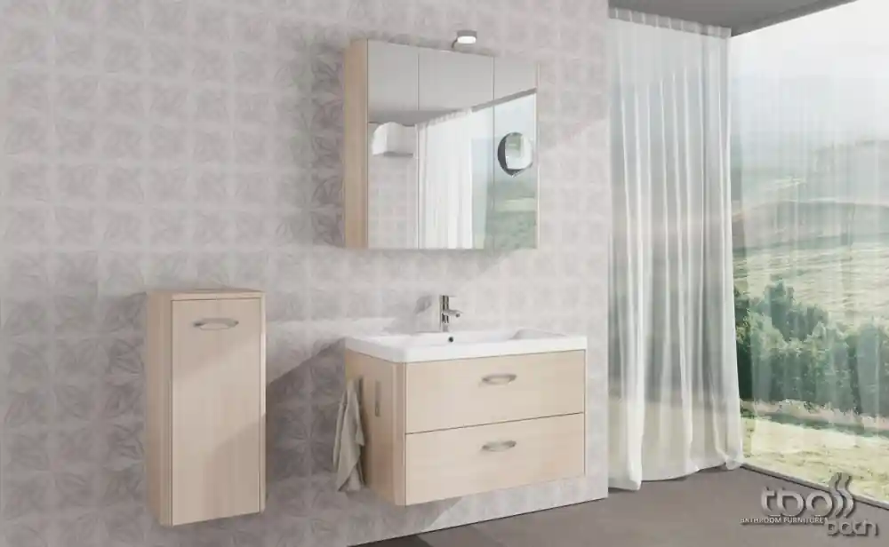 Utolsó esély Tboss Torino 85 fürdőszobabútor komplett szett (sonoma, #sima tükörrel)Tboss
