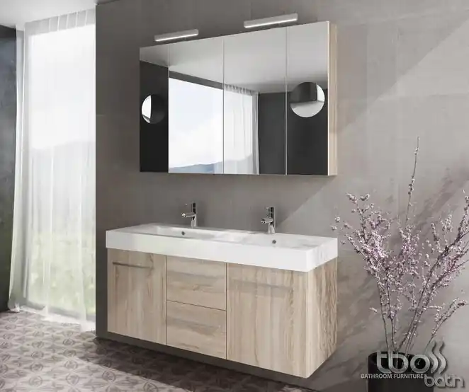 Bestseller Tboss Nadja 120 fürdőszobabútor komplett szett (mokka, #pipere tükörrel)Tboss