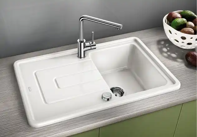Kiárusítás BLANCO TOLON 45 S fehér kerámia mosogató excenterrel 520319Blanco
