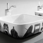 Roca Urban 40x40 cm-es pultra ültethető porcelán mosdó, Shanghai design A32765H00URoca Kiárusítás