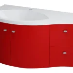 Alacsony ár Sapho AILA 110x39 cm mosdótartó szekrény, fiókok jobbra, mosdó nélkül piros/ezüst (55612)Sapho
