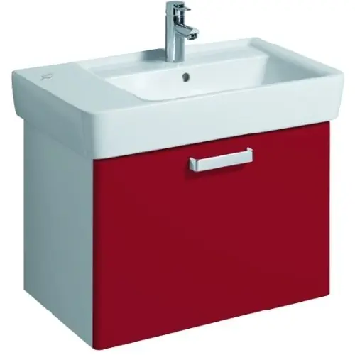 Keramag Renova Nr. 1 Plan szekrény aszimetrikus mosdóhoz magasfényű rubin (68x46,3x44,5 cm, 879124000)Keramag Outlet