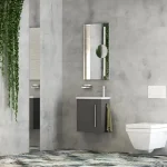 Tboss Lux 40 alsószekrény öntött márvány mosdóval, Floating Mirror Lux 40 tükörrel (több színben, komplett szett)Tboss Csak ma