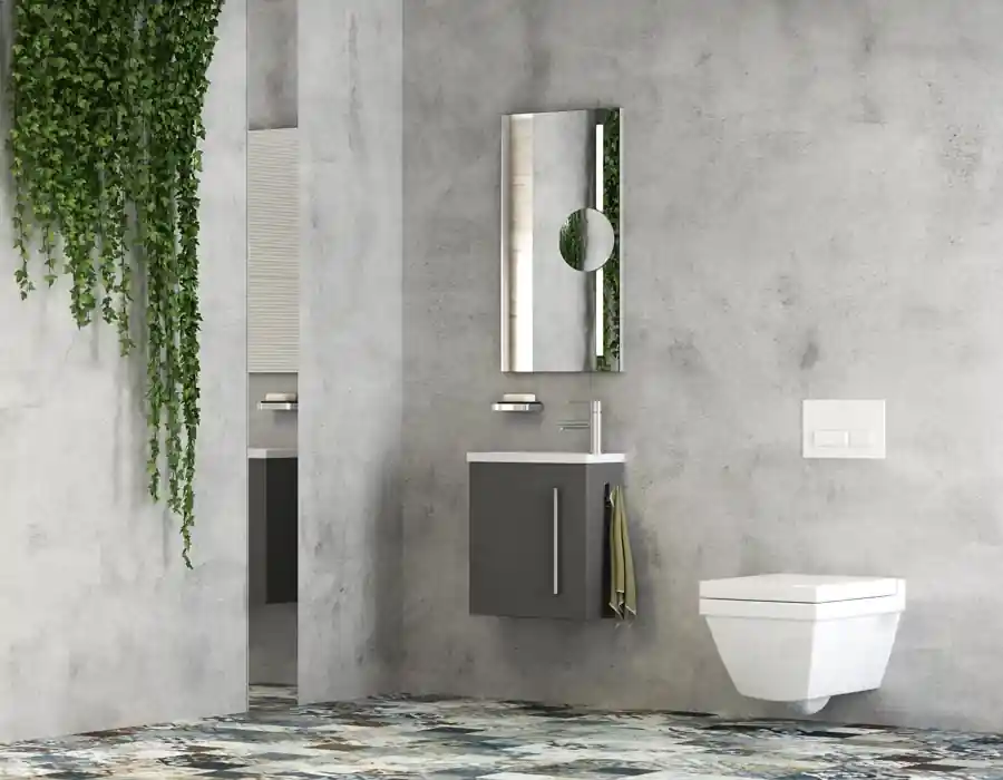 Tboss Lux 40 alsószekrény öntött márvány mosdóval, Floating Mirror Lux 40 tükörrel (több színben, komplett szett)Tboss Csak ma
