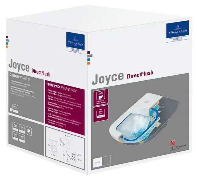 Villeroy & Boch Joyce perem nélküli fali wc szett, Slimseat ülőkével CeramicPlus felülettel 5607 HR R1 (5607HRR1)Villeroy & Boch Legkelendőbb