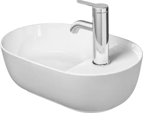 Árcsökkenés Duravit Luv 42x27 cm ráültethető mosdó, szatén fehér 0381422600Duravit