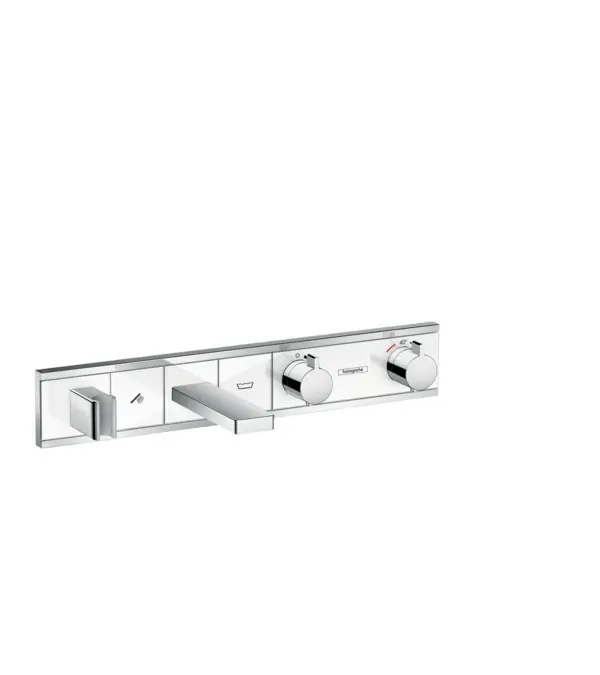 Vedd meg online Hansgrohe RainSelect kádcsaptelep színkészlet 2 fogyasztóhoz, falsík alatti szereléshez, fehér/króm 15359400Hansgrohe