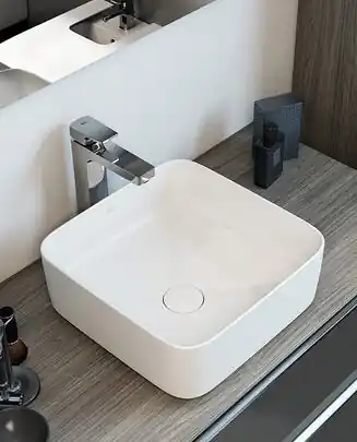 Gyors kiszállítás Roca Inspira SQUARE 37x37 cm pultra ültethető FINECERAMIC mosdó A327532000Roca