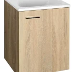 Szuper ajánlat AQUALINE ZOJA Mosdótartó szekrény 40x50x32 cm, platina tölgy, jobbos (51048DP)Aqualine